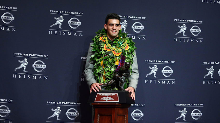 Marcus Mariota won the Heisman Trophy in 2014 after an impressive campaign at Oregon. 