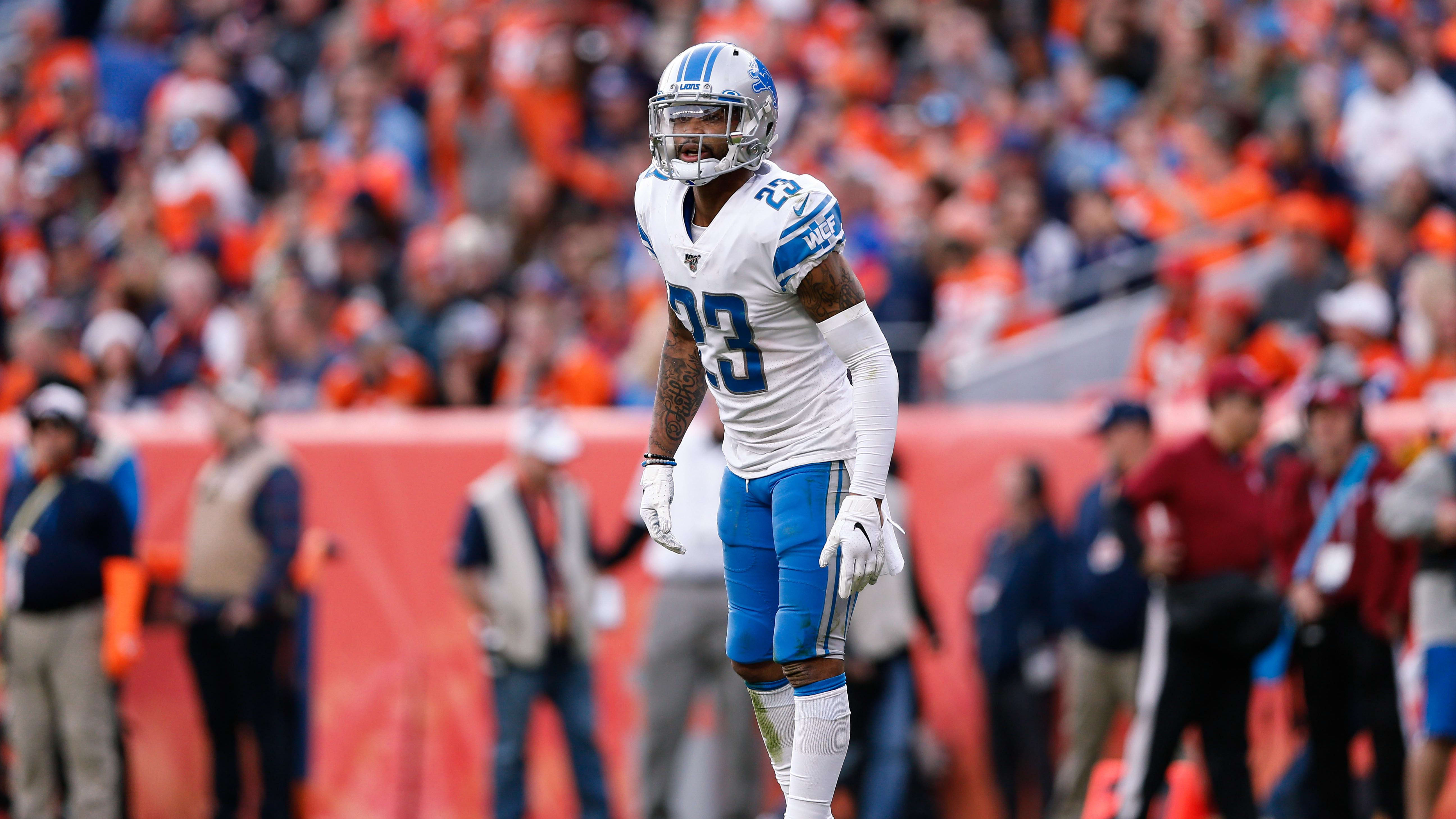 Detroit Lions cornerback Darius Slay (23) in the second quarter against the Denver Broncos.
