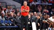 Houston Cougars head coach Kelvin Sampson paces the sideline during the first half against the Auburn Tigers at Legacy Arena at BJCC. 