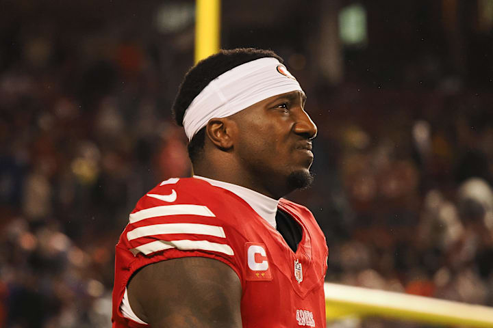 San Francisco 49ers wide receiver Deebo Samuel Sr before a game against the Los Angeles Rams on Dec. 12, 2024.