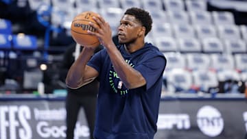 Minnesota Timberwolves guard Anthony Edwards warms up before Game 5 of the Western Conference finals against the Oklahoma City Thunder at Paycom Center in Oklahoma City on May 28, 2025.