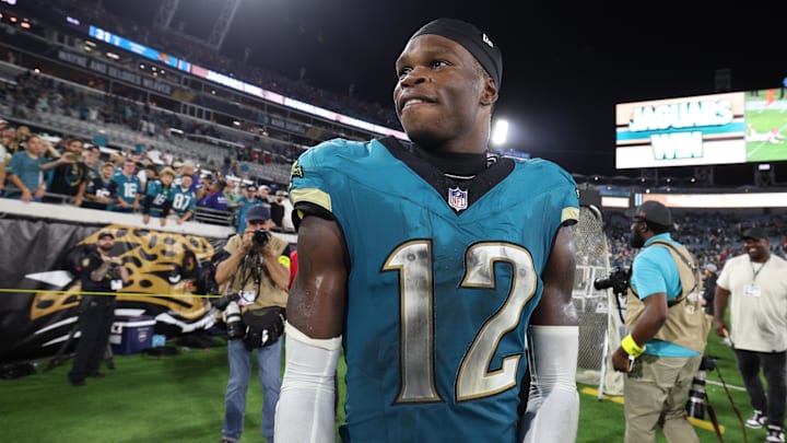 Travis Hunter had three catches and a season-high 64 yards receiving in the Jaguars' win over the Chiefs. Travis Hunter had three catches and a season-high 64 yards receiving in the Jaguars' win over the Chiefs.