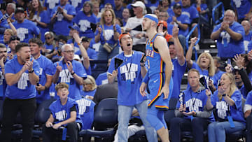 Thunder fans cheer for Alex Caruso.