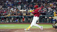 May 5, 2024; Phoenix, Arizona, USA; Arizona Diamondbacks designated hitter Joc Pederson  connects for a two-run homer