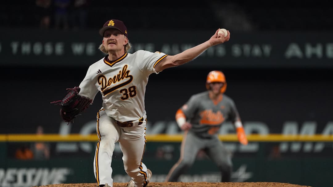 Feb 28, 2026; Arlington, TX, USA; Tennessee Volunteers against Arizona State Sun Devils during the Amegy Bank College Baseball Series at Globe Life Field. Mandatory Credit: Dustin Safranek-Imagn Images