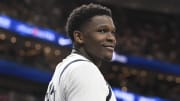 USA guard Anthony Edwards looks on in the fourth quarter against Canada in the USA Basketball Showcase at T-Mobile Arena.