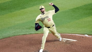 Jun 11, 2024; Phoenix, Arizona, USA; Arizona Diamondbacks pitcher Jordan Montgomery (52) pitches against the Los Angeles Angels during the fifth inning at Chase Field. Mandatory Credit: Joe Camporeale-USA TODAY Sports