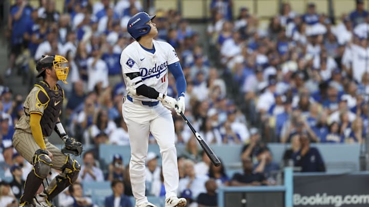 Ohtani smashed a game-tying three run shot for his first playoff home run as a Dodger Ohtani smashed a game-tying three run shot for his first playoff home run as a Dodger