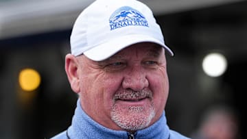 Trainer Kenny McPeek at Churchill Downs in Louisville, Kentucky in April 2025.