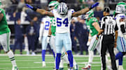Dallas Cowboys defensive end Sam Williams reacts after a play in the fourth quarter against the Philadelphia Eagles.
