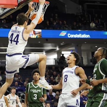 Northwestern Wildcats guard Angelo Ciaravino, Cleveland State Vikings