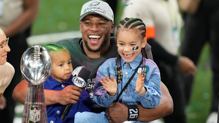 Saquon Barkley led the Philadelphia Eagles to a win over the Kansas City Chiefs at Super Bowl LIX. Saquon Barkley led the Philadelphia Eagles to a win over the Kansas City Chiefs at Super Bowl LIX.