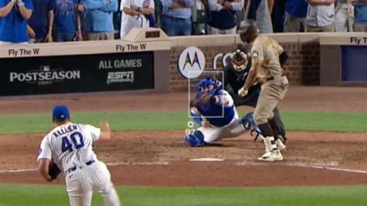 Home-plate umpire D.J. Reyburn called this pitch strike three, leaving Bogaerts incensed. 