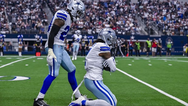 Dallas Cowboys cornerback DaRon Bland (26) and cornerback Trevon Diggs (7) 