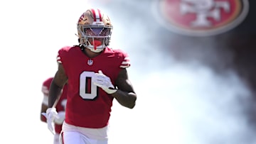 Oct 6, 2024; Santa Clara, California, USA; San Francisco 49ers cornerback Renardo Green (0) before the game against the Arizona Cardinals at Levi's Stadium. Mandatory Credit: Darren Yamashita-Imagn Images