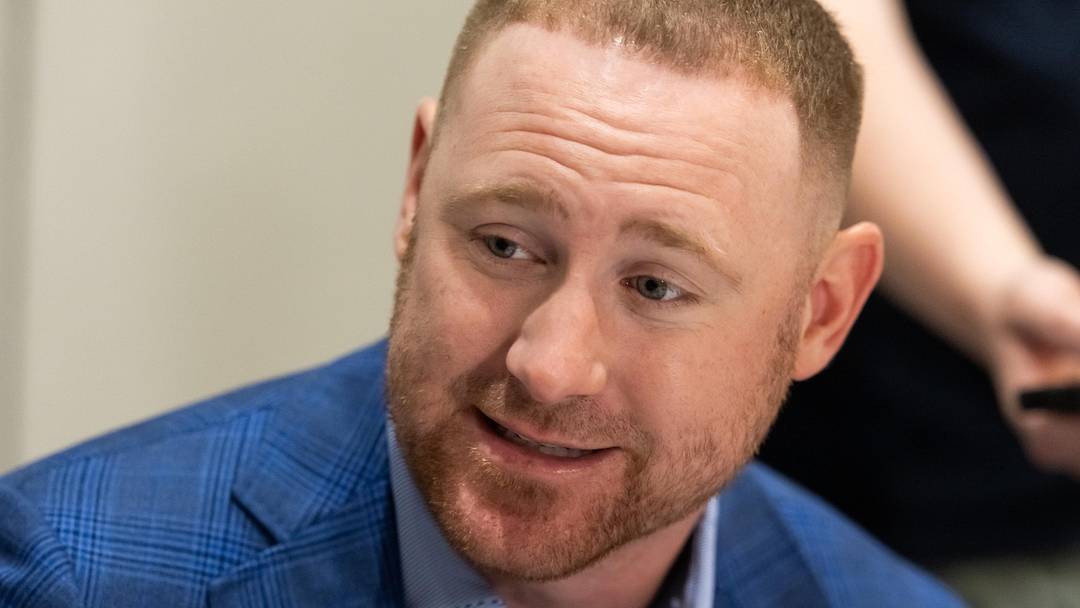Mar 31, 2026; Phoenix, AZ, USA; Buffalo Bills head coach Joe Brady during the 2026 NFL Annual League Meeting at the Arizona Biltmore. 