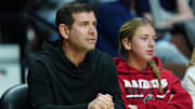 Mar 9, 2025; Uncasville, CT, USA; Boston Celtics general manager Brad Stevens on the sideline as the UConn Huskies take on the Villanova Wildcats in the second half at Mohegan Sun Arena. Mandatory Credit: David Butler II-Imagn Images