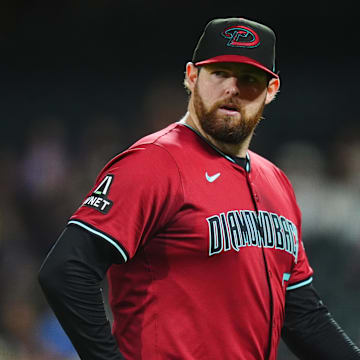 Arizona Diamondbacks starting pitcher Jordan Montgomery leaves the mound.