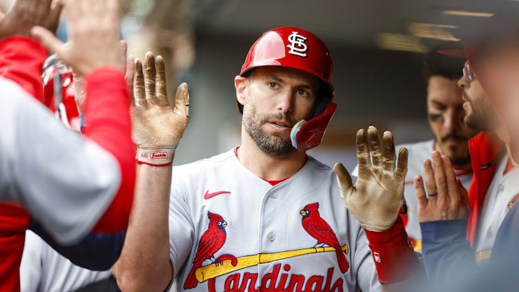 Apr 23, 2023; Seattle, Washington, USA; St. Louis Cardinals first baseman Paul Goldschmidt (46)