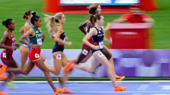 Georgia Bell (11) on her way to qualifying in the Olympic 1,500