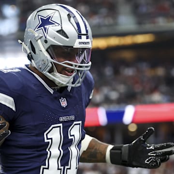 Dallas Cowboys linebacker Micah Parsons celebrates after a sack against the Washington Commanders.