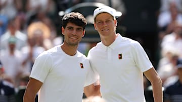 Carlos Alcaraz and Jannik Sinner at Wimbledon 2025