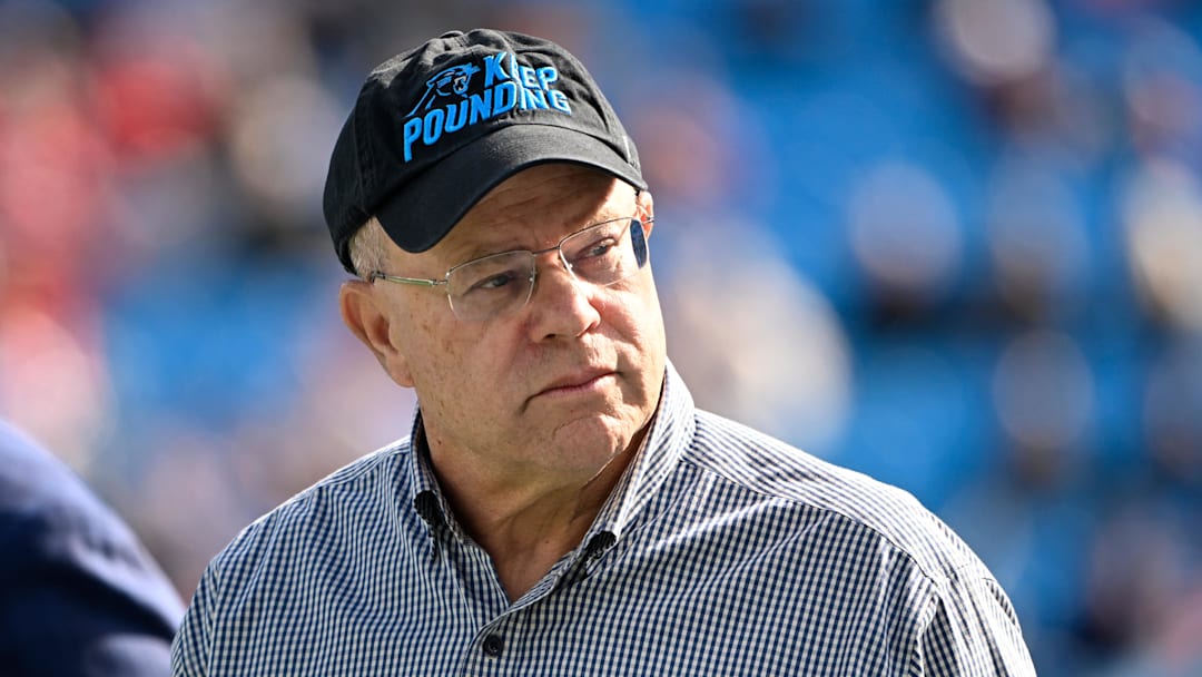 Nov 24, 2024; Charlotte, North Carolina, USA;  Carolina Panthers owner David Tepper before the game at Bank of America Stadium. Mandatory Credit: Bob Donnan-Imagn Images