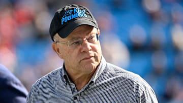 Nov 24, 2024; Charlotte, North Carolina, USA;  Carolina Panthers owner David Tepper before the game at Bank of America Stadium. Mandatory Credit: Bob Donnan-Imagn Images