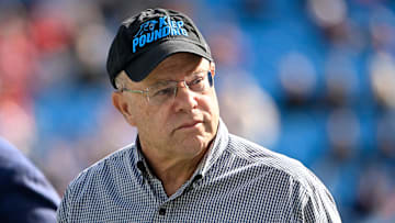 Nov 24, 2024; Charlotte, North Carolina, USA;  Carolina Panthers owner David Tepper before the game at Bank of America Stadium. Mandatory Credit: Bob Donnan-Imagn Images