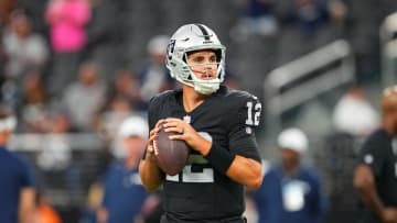 Las Vegas Raiders QB Aidan O'Connell.