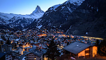 Zarmatt, Switzerland at sunset