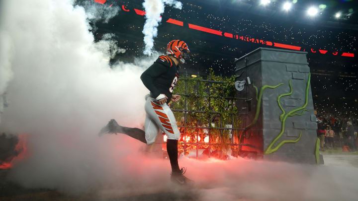 Cincinnati Bengals defensive end Trey Hendrickson (91) is introduced before the first quarter of a Week 17 NFL game Buffalo Bills,  Monday, Jan. 2, 2023, at Paycor Stadium in Cincinnati.

Buffalo Bills At Cincinnati Bengals Jan 2 0437