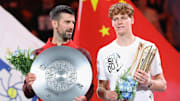 Novak Djokovic y Jannik Sinner en el Shanghai Rolex Masters de 2024 