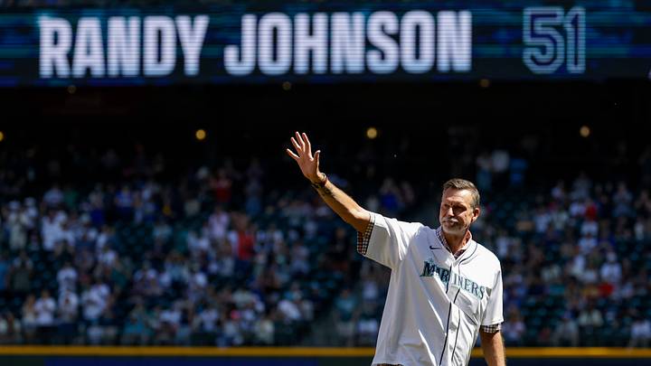 The 5 Most Iconic Randy Johnson Baseball Cards (featured). Photo by ON SI Collectibles