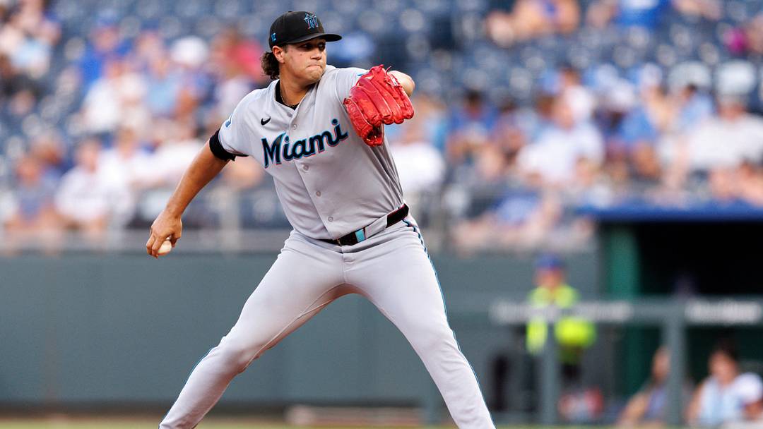 Miami Marlins pitcher Tyler Phillips  Credit: William Purnell-Imagn Images