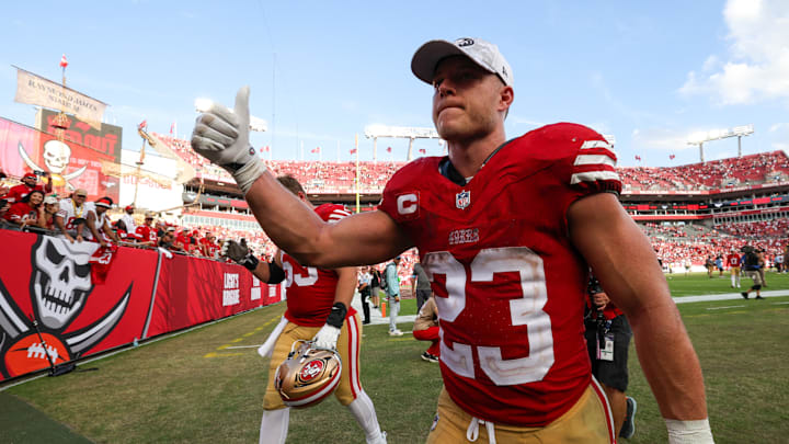 McCaffrey missed the majority of the 2024 season due to injury. McCaffrey missed the majority of the 2024 season due to injury.