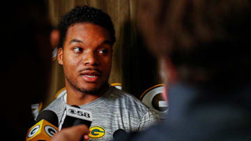 Green Bay Packers rookie linebacker Collin Oliver is interviewed by the media during rookie minicamp on Friday, May 2, 2025, at Lambeau Field in Green Bay, Wisconsin. The Packers selected Oliver with their fifth round pick in the 2025 NFL Draft.
Tork Mason/USA TODAY NETWORK-Wisconsin