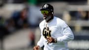 Apr 19, 2025; Boulder, CO, USA; Colorado Buffaloes head coach Deion Sanders during the spring game at Folsom Field. Mandatory Credit: Isaiah J. Downing-Imagn Images
