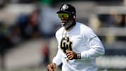 Apr 19, 2025; Boulder, CO, USA; Colorado Buffaloes head coach Deion Sanders during the spring game at Folsom Field. Mandatory Credit: Isaiah J. Downing-Imagn Images