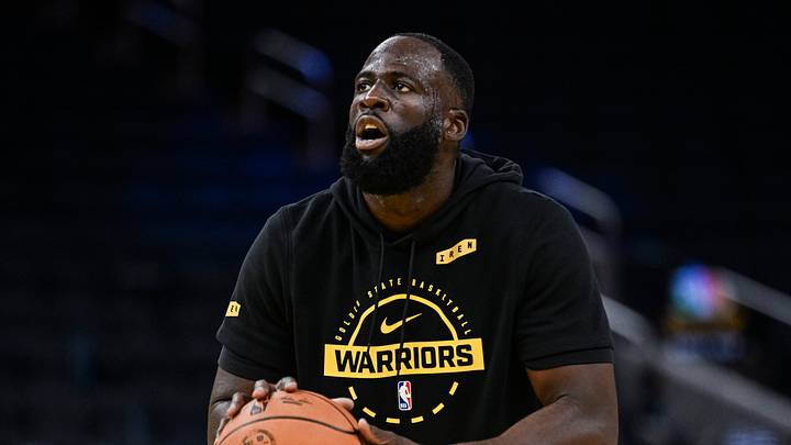 San Francisco, California, USA;  Golden State Warriors forward/center Draymond Green (23) warms up before a game against the Sacramento Kings at Chase Center.  Mandatory Credit: Justine Willard-Imagn Images
