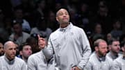 Mar 15, 2025; Brooklyn, New York, USA; Brooklyn Nets head coach Jordi Fernandez during the first half against the Boston Celtics at Barclays Center. Mandatory Credit: John Jones-Imagn Images