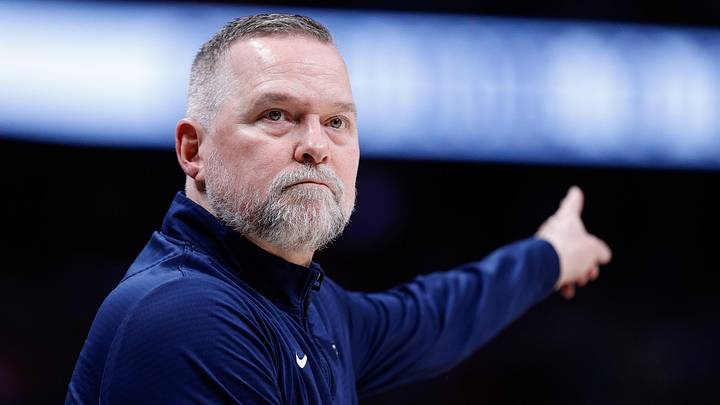 Apr 1, 2025; Denver, Colorado, USA; Denver Nuggets head coach Michael Malone in the second quarter against the Minnesota Timberwolves at Ball Arena. Mandatory Credit: Isaiah J. Downing-Imagn Images