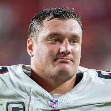 Atlanta Falcons guard Chris Lindstrom 