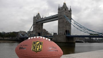 Jul 21, 2016; London, United Kingdom; General view of NFL Wilson football and the Tower Bridge. NFL commissioner Roger Goodelll and executive vice president international Mark Waller (both not pictured) have announced three games in London as part of the 2016 NFL International Series featuring the Indianapolis Colts vs Jacksonville Jaguars (Oct. 2, 2016), New York Giants vs. Los Angeles Rams (Oct. 23, 2016) and the Washington Redskins vs. Cincinnati Bengals (Oct. 30, 2016). Mandatory Credit: