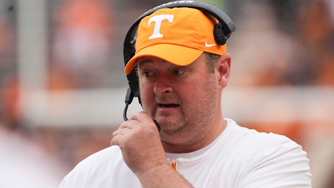 Tennessee head coach Josh Heupel during the NCAA college football game against East Tennessee State University on September 6, 2025, in Knoxville, Tennessee.