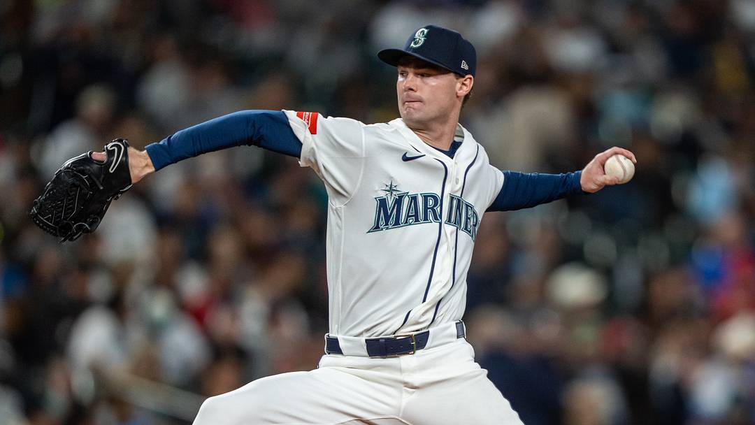 Sep 26, 2026; Seattle, Washington, USA;  Seattle Mariners starter Kade Anderson (13) delivers a pitch during the third inning against the Los Angeles Angels at T-Mobile Park. Mandatory Credit: Stephen Brashear-Imagn Images