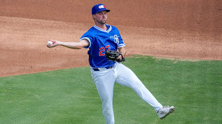 Oklahoma City infielder Andre Lipcius (27) scoops up a ground ball and throws to first for an out during a minor league baseball game between the Oklahoma City Baseball Club and the Albuquerque Isotopes at the Chickasaw Bricktown Ballpark in Oklahoma City, on Wednesday, June 19, 2024. Oklahoma City infielder Andre Lipcius (27) scoops up a ground ball and throws to first for an out during a minor league baseball game between the Oklahoma City Baseball Club and the Albuquerque Isotopes at the Chickasaw Bricktown Ballpark in Oklahoma City, on Wednesday, June 19, 2024.