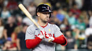 Sep 7, 2025; Phoenix, Arizona, USA; Boston Red Sox third baseman Alex Bregman against the Arizona Diamondbacks at Chase Field. Mandatory Credit: Mark J. Rebilas-Imagn Images