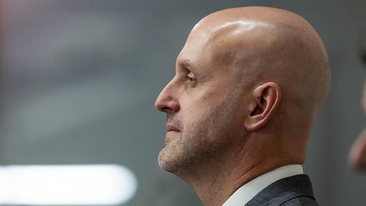 Feb 3, 2026; Tempe, AZ, USA; Arizona Cardinals general manager Monti Ossenfort at a press conference at the Cardinals training facility. Mandatory Credit: Mark J. Rebilas-Imagn Images