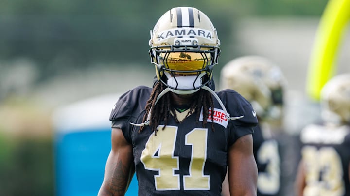 New Orleans Saints running back Alvin Kamara is a solid prop bet in Week 1. New Orleans Saints running back Alvin Kamara is a solid prop bet in Week 1.